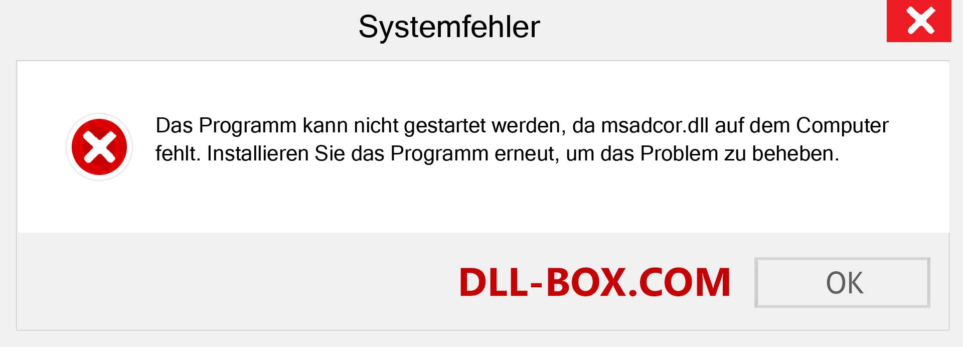 msadcor.dll-Datei fehlt?. Download für Windows 7, 8, 10 - Fix msadcor dll Missing Error unter Windows, Fotos, Bildern