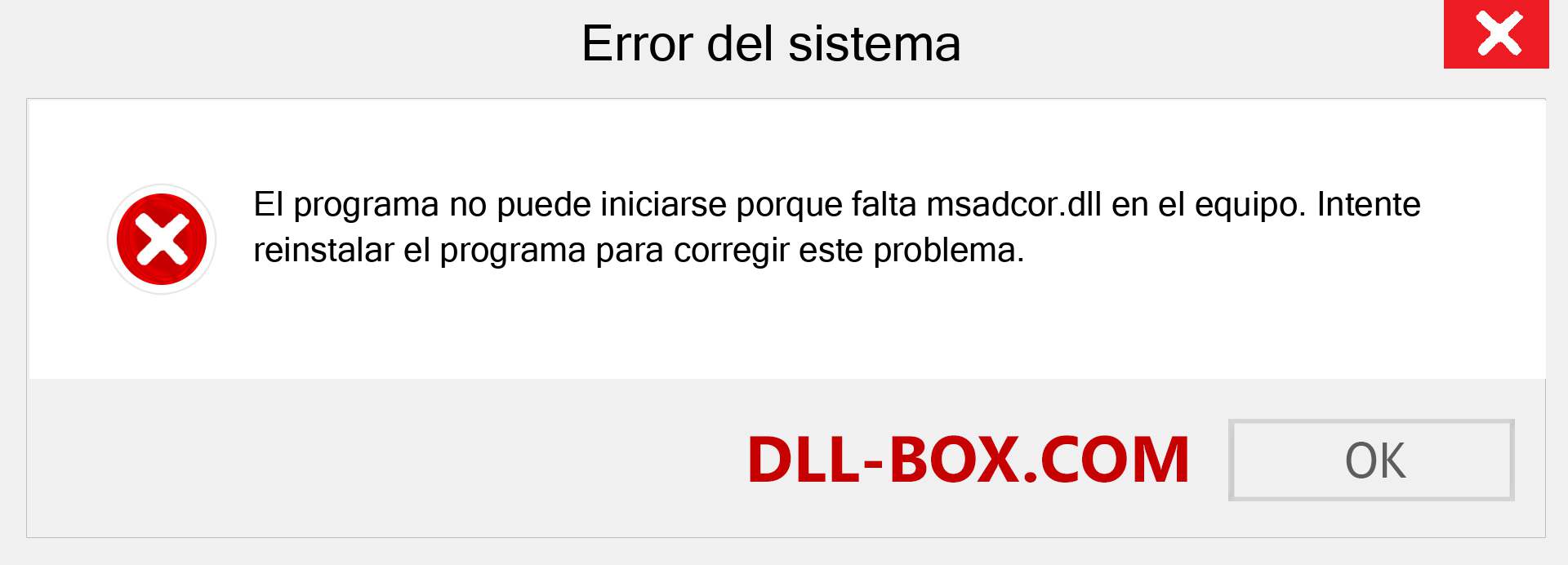 ¿Falta el archivo msadcor.dll ?. Descargar para Windows 7, 8, 10 - Corregir msadcor dll Missing Error en Windows, fotos, imágenes